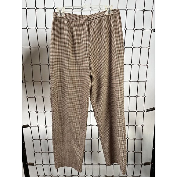 Requirements Petite Vintage Elastic Waist Slacks  12P Brown  Tweed Polyester Ble - Picture 1 of 16